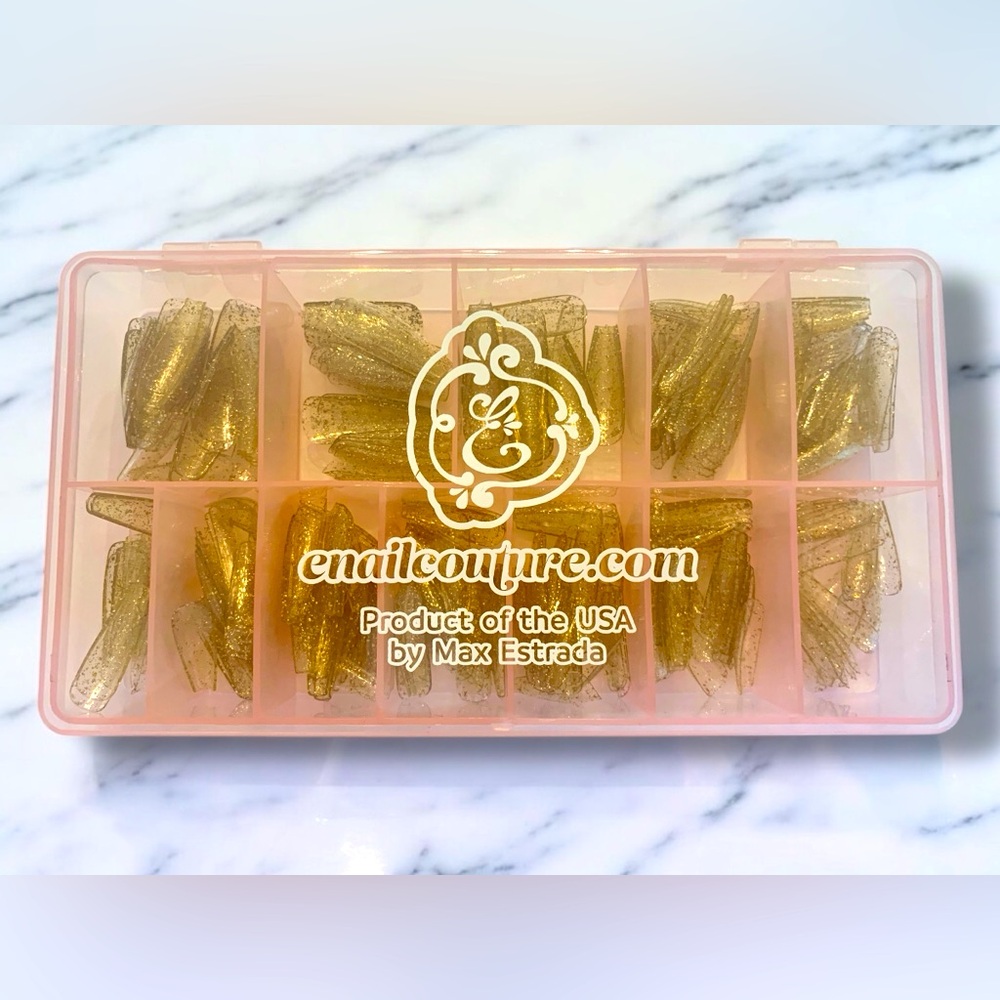 NEW Enailcouture 123 Go Gel Nails 24K Glitter Coffin